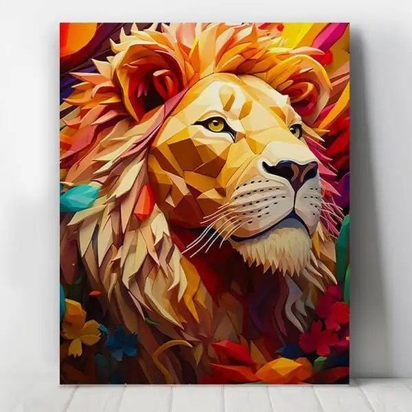 Aslan Figürlü Sayılarla Boyama Seti 30x40 cm